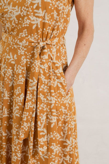 Seasalt Women'S Dress - Yellow Belle Fit-And-Flare Midi Dress - Regular - Mimosa