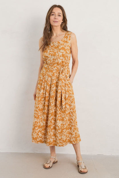 Seasalt Women'S Dress - Yellow Belle Fit-And-Flare Midi Dress - Regular - Mimosa