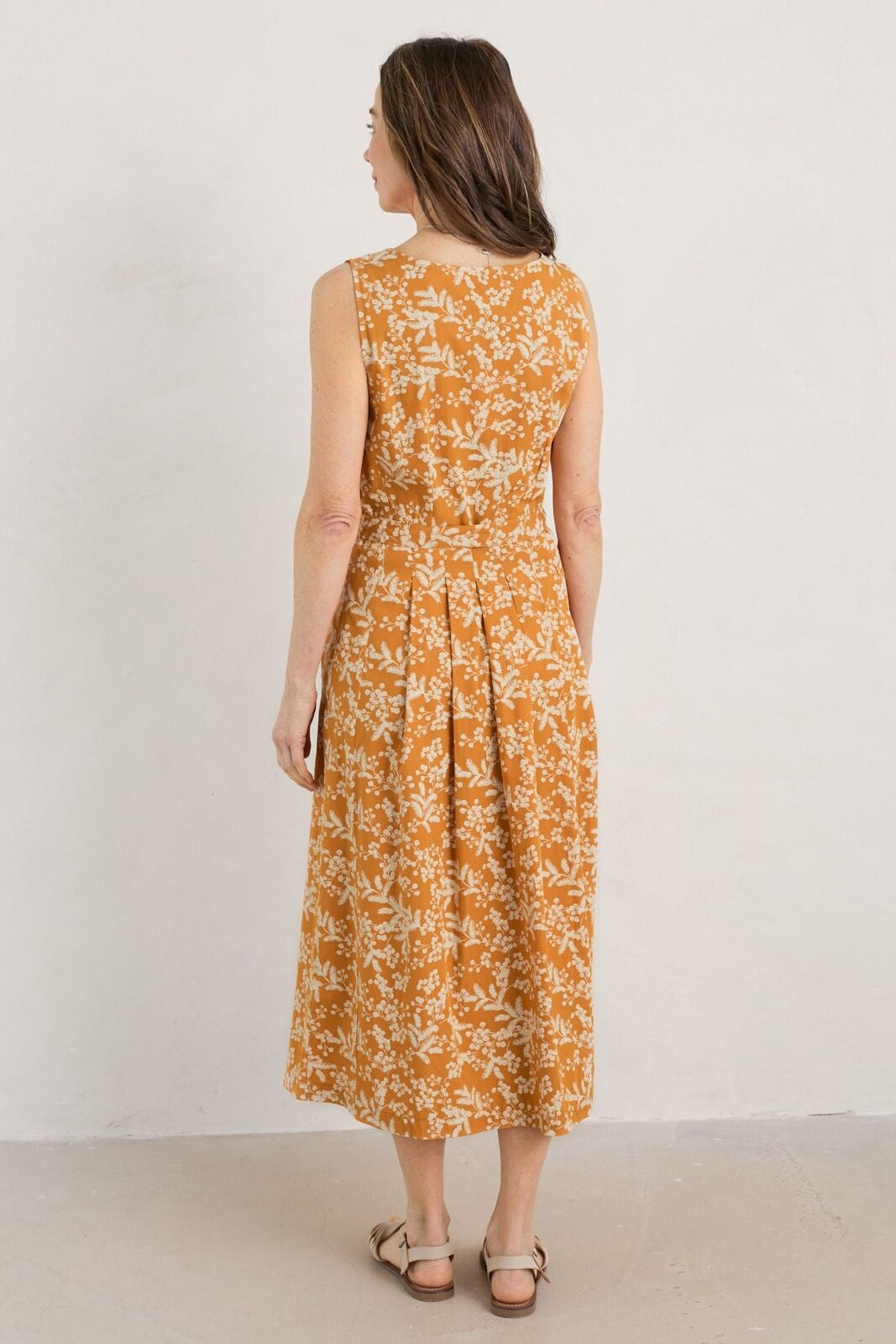 Seasalt Women'S Dress - Yellow Belle Fit-And-Flare Midi Dress - Regular - Mimosa