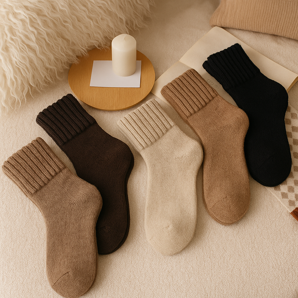 5 Pairs Cozy Knit Mid-Calf Socks