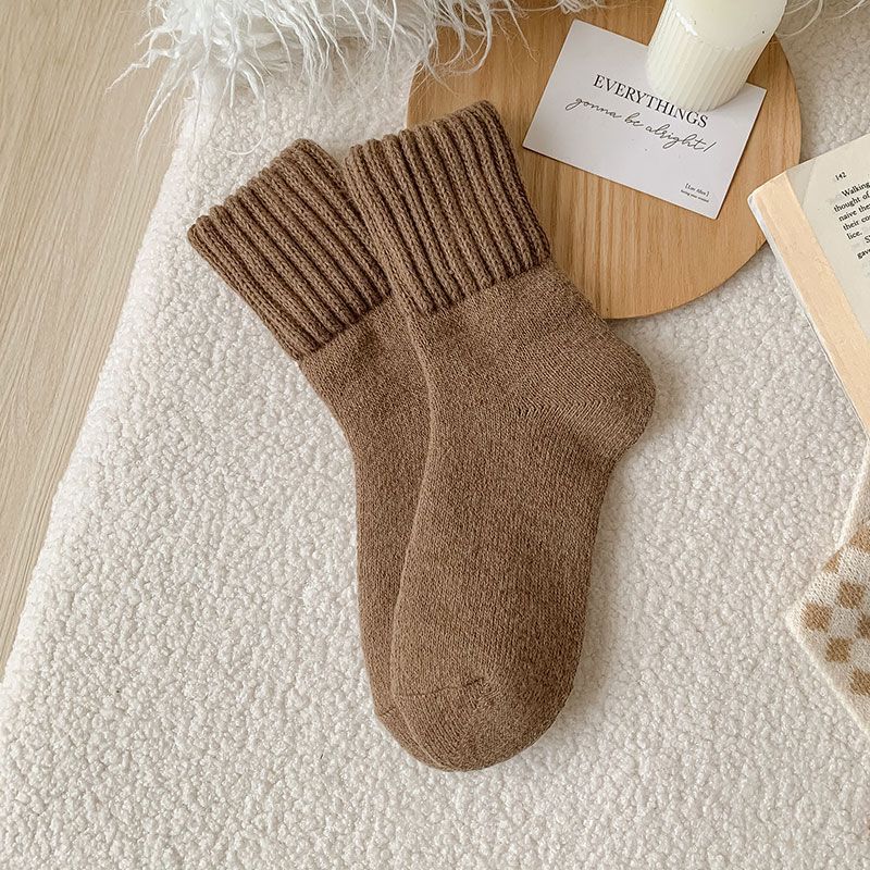 5 Pairs Cozy Knit Mid-Calf Socks