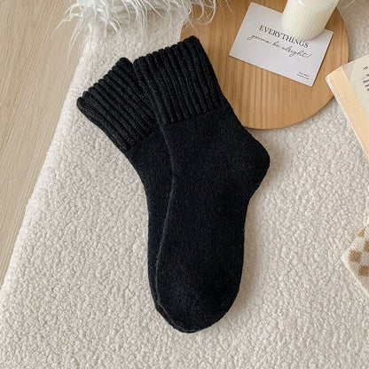 5 Pairs Cozy Knit Mid-Calf Socks